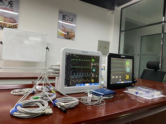 Dispositivo de 15 pulgadas para monitorizar los órganos vitales, monitor cardíaco en la cama para clínicas hospitalarias.