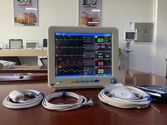Monitor de paciente portátil de parámetros múltiples con ECG SPO2 NIBP y medición de temperatura