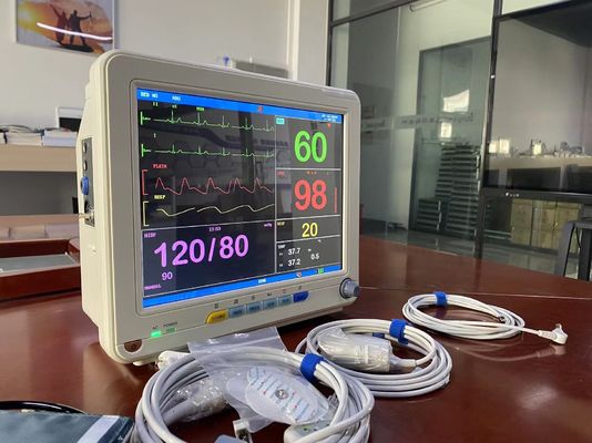 Monitor de paciente cardiaco portátil ECG SPO2 NIBP con pantalla TFT LCD de 12,1 pulgadas Monitores de signos vitales