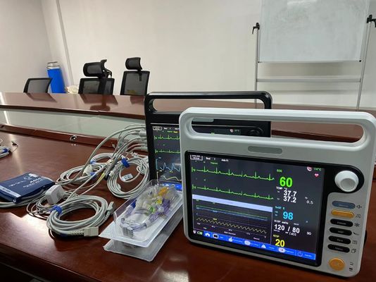 Hospital de Clínica Monitor portátil de pacientes modular de 12.1 pulgadas con ECG SPO2