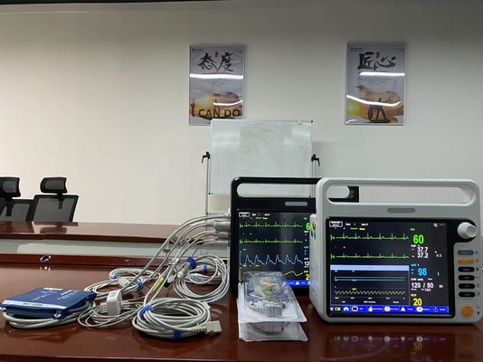 Dispositivo portátil de monitoreo digital del paciente cardíaco 2 Temp PR HR para ambulancia de UCI