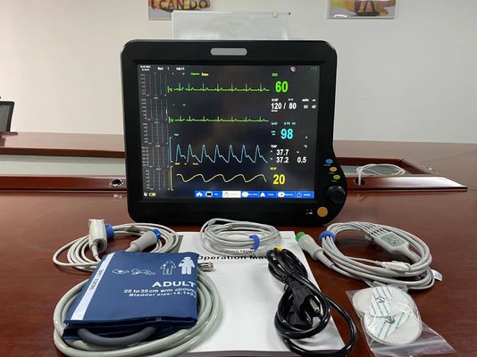 Monitoreo cardíaco modular de la UCI Multilingüe con ECG NIBP SPO2 estándar