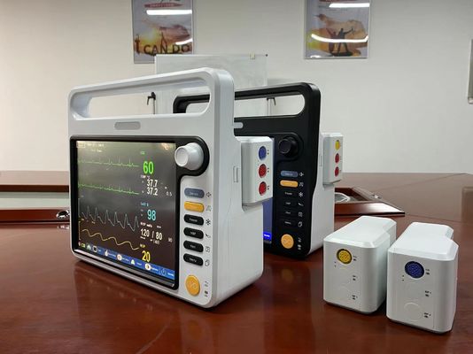 Máquina de monitoreo cardíaco multilingüe con ECG NIBP SPO2 2Temp PR HR