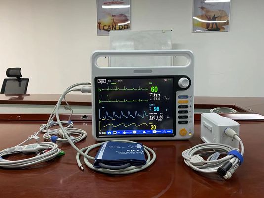Monitor portátil modular para pacientes multilingüe con pantalla táctil