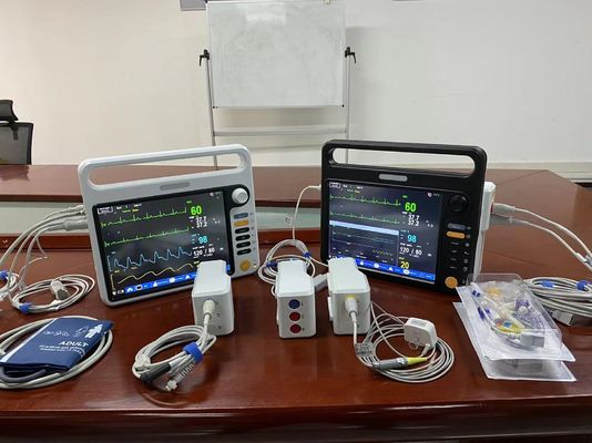 Monitor portátil modular para pacientes multilingüe con pantalla táctil