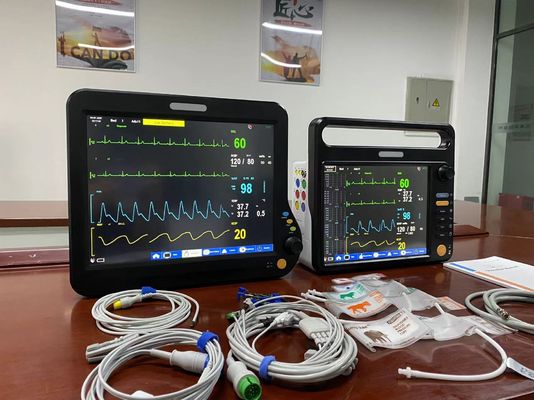 Monitoreo de frecuencia cardíaca multiparámetros de uso veterinario Multilingüe con ECG SPO2 2Temp