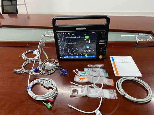 ECG NIBP SPO2 Monitoreo veterinario de múltiples parámetros portátil para pacientes animales