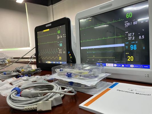 1024X768 Monitor LCD Veterinario de Parámetros Múltiples, Dispositivos de Monitoreo de Signos Vitales con 15 pulgadas