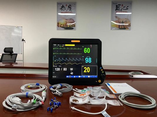 Monitoreo multilingüe veterinario de varios parámetros de 15 pulgadas con contacto con EtCO2 CMS