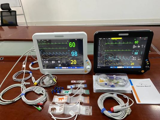 Monitoreo multilingüe veterinario de varios parámetros de 15 pulgadas con contacto con EtCO2 CMS