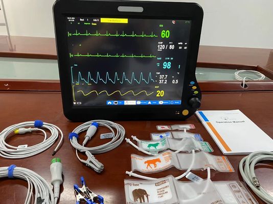 2Temp Resp Veterinario Multiparámetro Monitor Multilingüe para el diagnóstico quirúrgico