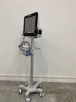 Recién nacido aviación médica Matieral de aluminio de la carretilla del monitor de 3 ruedas silenciosas de la pulgada