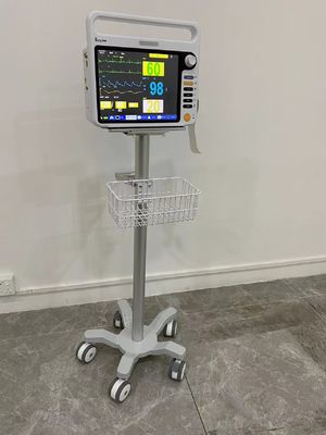 Recién nacido aviación médica Matieral de aluminio de la carretilla del monitor de 3 ruedas silenciosas de la pulgada