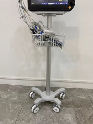 Recién nacido aviación médica Matieral de aluminio de la carretilla del monitor de 3 ruedas silenciosas de la pulgada