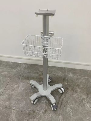 Anestesia aviación médica Matieral de aluminio de la carretilla del monitor de 3 ruedas silenciosas de la pulgada