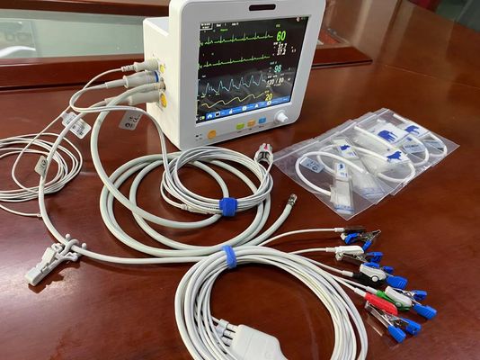 Monitor paciente veterinario portátil de la pantalla de TFT LCD con la medida de los temporeros de ECG SPO2 NIBP