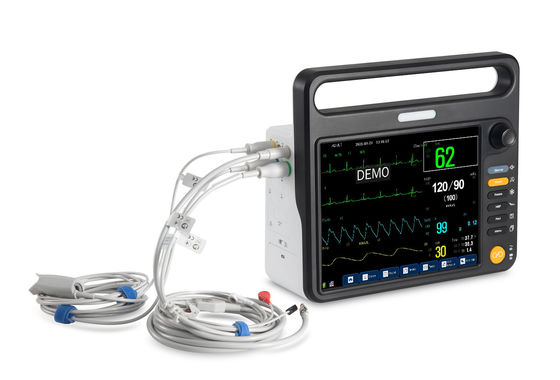 12.1 pulgadas TFT LCD de alta gama de pacientes cardíacos con con mediciones completas de ECG, SPO2, NIBP, Temp, Resp.
