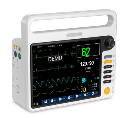 12Monitores portátiles de pacientes cardíacos de 1 pulgada con compatibilidad HL7, funciones de salida de datos USB, monitoreo de señales vitales