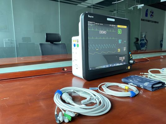 Monitores cardíacos multiparámetros de 15 pulgadas con función compatible con HL7, aplicados en salas de operaciones, UCI, UCC, sala general